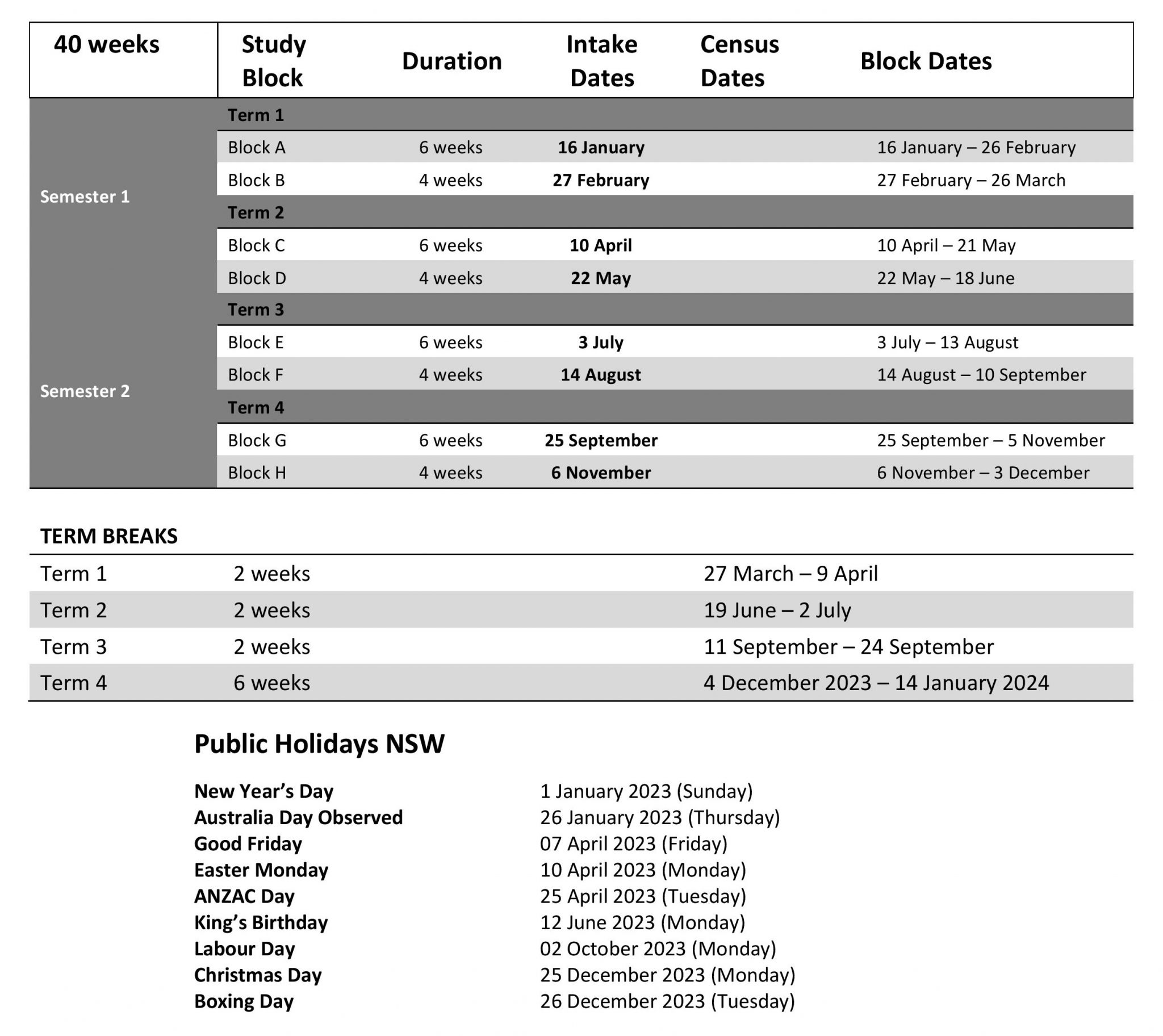 Calendar Dates New Rhodes International College