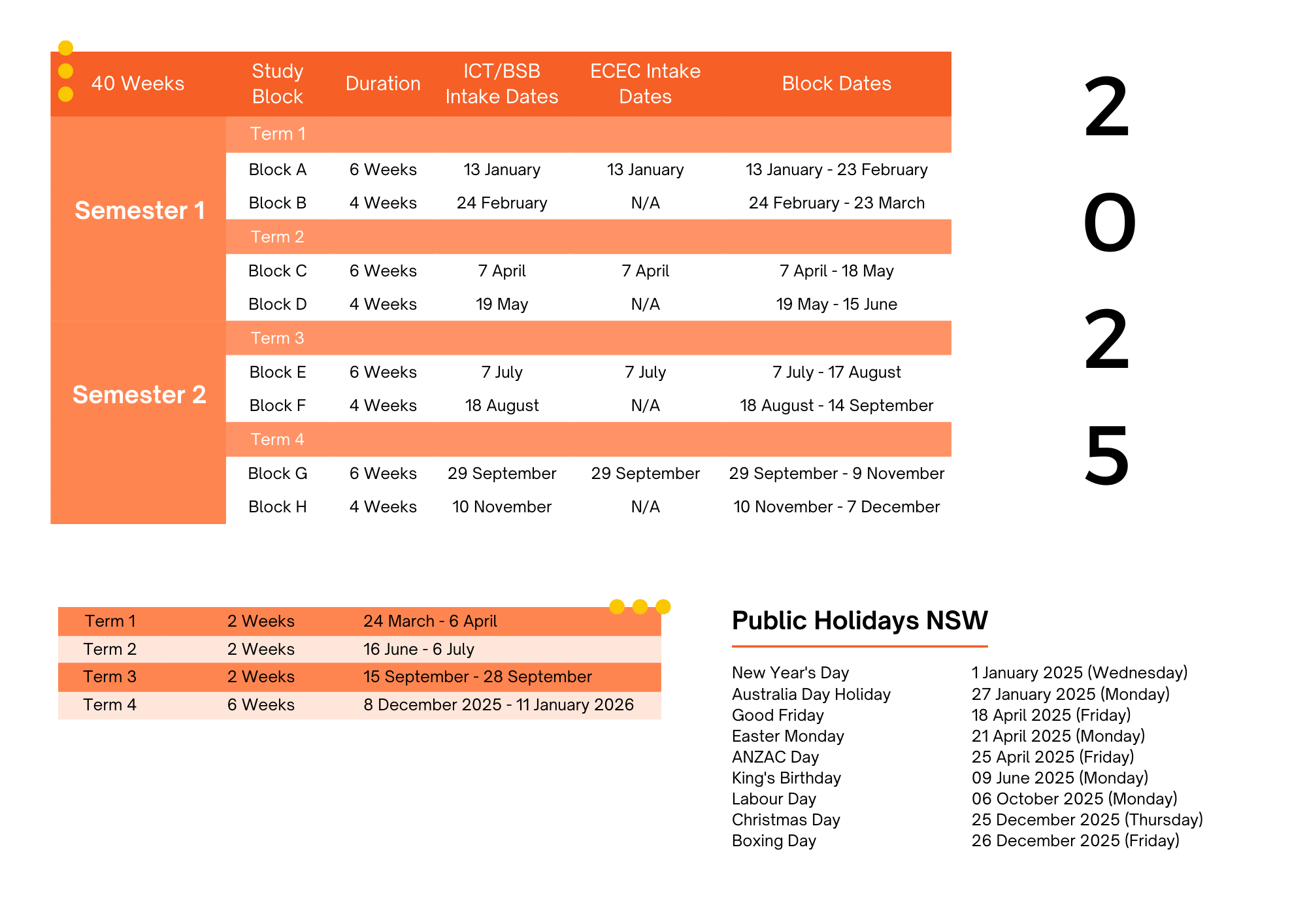 Ric Calendar Spring 2025